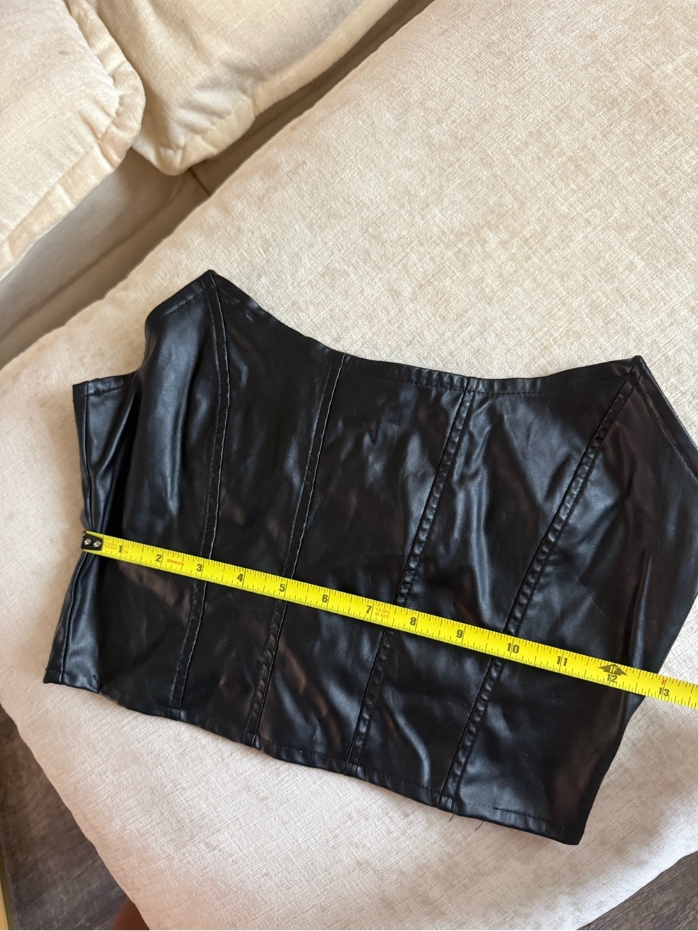 SHEIN Black Faux Leather Corset Top - Picture 7 of 8